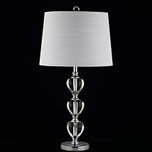 JONATHAN Y Clear Chrome Cole 27" Crystal LED Table Lamp