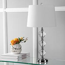 JONATHAN Y Clear Chrome Cole 27" Crystal LED Table Lamp