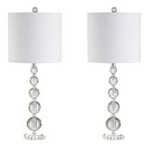 JONATHAN Y Clear Chrome Nala 28.5" Crystal LED Set of 2 Table Lamps