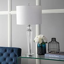 JONATHAN Y Clear Elizabeth 28.5" Crystal LED Table Lamp