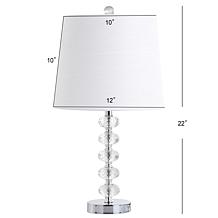 JONATHAN Y Clear Kevin 22" Glass and Metal LED Set of 2 Table Lamp