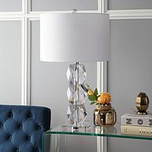 JONATHAN Y Clear Sofia 26" Crystal LED Table Lamp