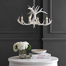 Jonathan Y Eldora 26" Adjustable Resin Antler 4-Light LED Chandelier 