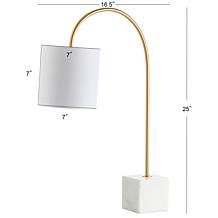 JONATHAN Y Fisher 25" Marble and Brass LED Table Lamp
