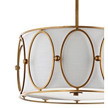 JONATHAN Y Gold and White Violetta 19" 3-Light Metal LED Pendant
