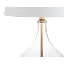 JONATHAN Y Gold Leaf West 24.5" Glass LED Table Lamp