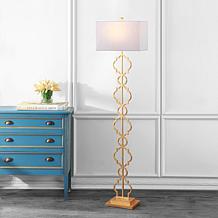 Jonathan Y Gold Selina 64.5" Iron Ogee Trellis Modern LED Floor Lamp