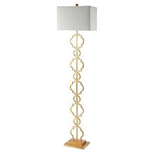 Jonathan Y Gold Selina 64.5" Iron Ogee Trellis Modern LED Floor Lamp