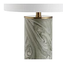 JONATHAN Y Gray and Green Swirl 20.5" Ceramic LED Table Lamp