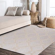 JONATHAN  Y High-Low Pile Ogee Trellis Indoor/Outdoor 5' x 8' Rug