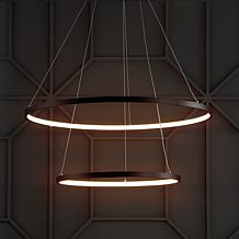 JONATHAN Y Matte Black Brice 24" Integrated LED Metal Chandelier