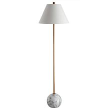 JONATHAN Y Brass Black Chelsea 60 Metal Marble Cone Shade Floor Lamp -  8868794