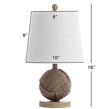 Jonathan Y Natural Monkey Fist 18" Rope Ball LED Table Lamp