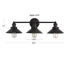 JONATHAN Y Oil Rubbed Bronze July 26.5" 3-light Metal Vanity Light