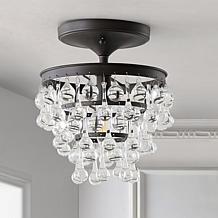 JONATHAN Y Oil Rubbed Bronze Toronto 10" Metal Crystal Chandelier