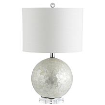 JONATHAN Y Pearl White Zuri 23.5" Capiz Seashell Sphere LED Table Lamp