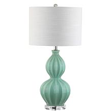 JONATHAN Y Seafoam Green Faye 28" Glass LED Table Lamp