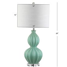 JONATHAN Y Seafoam Green Faye 28" Glass LED Table Lamp
