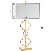 Jonathan Y Selina 32" Iron Ogee Trellis Modern LED USB Table Lamp 