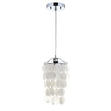 JONATHAN Y White and Chrome Cayla 7" Seashell LED Chandelier Pendant