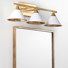 JONATHAN Y White and Gold Yvette 25" 3-light Metal Vanity Wall Light