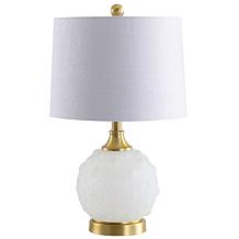 JONATHAN Y White Brass Gold Ilsa 22" Dotted Glass Metal LED Table Lamp