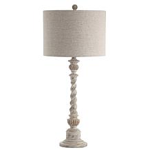 JONATHAN Y White Wash Regent 33" Rustic Resin LED Table Lamp