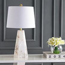 JONATHAN Y White Xio 25.5" Alabaster LED Table Lamp