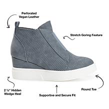 Journee Collection Women's Wide Width Clara Sneaker Wedge