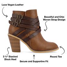 Journee Collection Womens Wide Width Strap Bootie