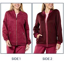 Joy CleanBoss Luxurious Faux Suede Reversible Bomber Jacket