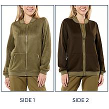 Joy CleanBoss Luxurious Faux Suede Reversible Bomber Jacket