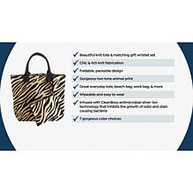 Joy CleanBoss World Traveler Knit Chic Tote & Wristlet Set