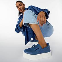Joy Luxe Slip-On Genuine Leather Bow Sneaker with Orthotic Insole