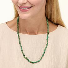 KALIFANO Green Anhui Turquoise Bead 24" Necklace