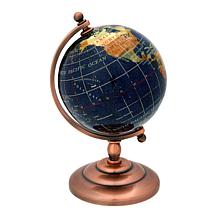 KALIFANO Multigemstone Globe and Base Metal Stand