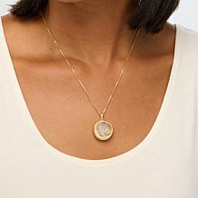 KALIFANO Rose Quartz Moon Pendant with Chain