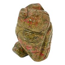 KALIFANO Small Carved Unakite Stone Owl