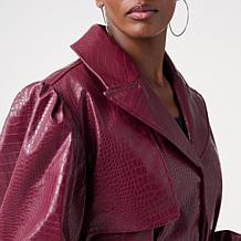 KAP by Kaphill Faux Leather Croc Trench