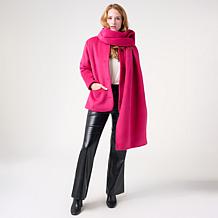 KAP by Kaphill Melton Coat with Wrap Scarf
