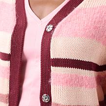 KAP by Kaphill Striped Puff Sleeve Cardigan