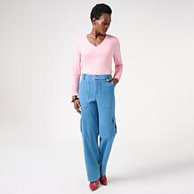 KAP by Kaphill V-Neck Top with Gathering Sleeve