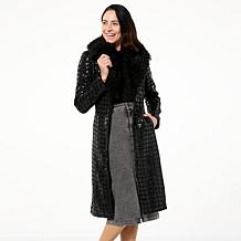 kathy ireland® Fashion 360 Memoirs Faux Fur Collar Trench Coat