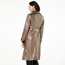 kathy ireland® Fashion 360 Metallic Trench Coat