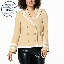 kathy ireland® Fashion 360 Royal Diana Faux-Ever Leather Trim Peacoat