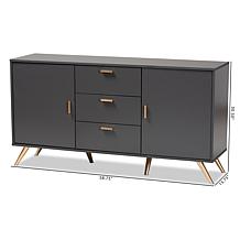 Kelson Dark Grey and Gold Finished Wood 2-Door Sideboard Buffet