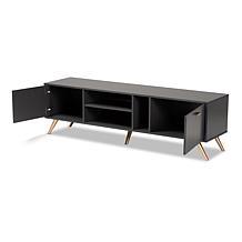 Kelson Dark Grey and Gold Finished Wood TV Stand
