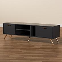 Kelson Dark Grey and Gold Finished Wood TV Stand