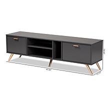 Kelson Dark Grey and Gold Finished Wood TV Stand