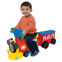 Kiddieland Mickey Ride-On Train with Caboose and Track